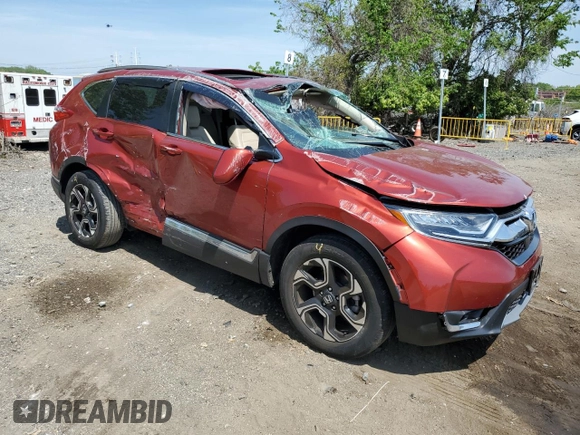 2018 Honda CR-V Touring with VIN 2HKRW2H97JH624757, listed as a Copart auction lot 54991355 with 24,278 mi miles and Salvage title. Bid and sale history available at DreamBid. Image 4.