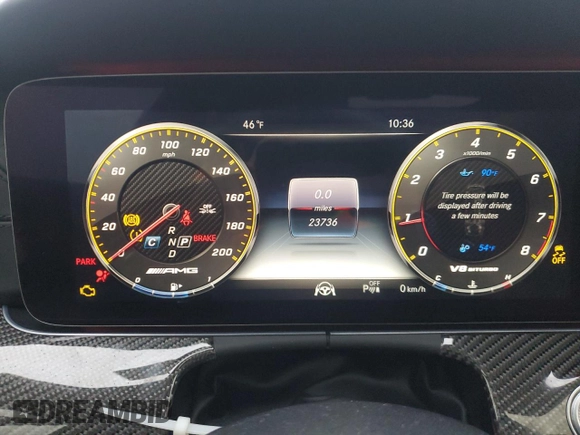 2019 Mercedes-Benz E 63 S AMG with VIN WDDZF8KB0KA557478, listed as a Copart auction lot 43457895 with 23,736 mi miles and Salvage Title. Bid and sale history available at DreamBid. Image 9.