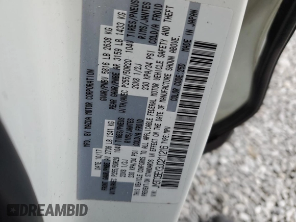 2018 Mazda CX-9 Signature with VIN JM3TCBEY3J0211216, listed as a Copart auction lot 51459905 with 119,139 mi miles and Salvage title. Bid and sale history available at DreamBid. Image 16.