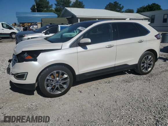 2015 Ford Edge Titanium z VIN 2FMTK4K84FBB64176, wystawiony jako Copart lot #57729005 z przebiegiem 50 654 mil mil oraz Szkoda całkowita • Salvage title. Historia ofert i sprzedaży dostępna na DreamBid. Obrazek 1.