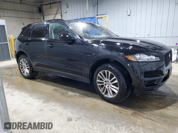 2019 Jaguar F-Pace 25t Prestige with VIN SADCK2FX7KA366367, listed as a Copart auction lot 47633855 with 34,847 mi miles and Salvage title. Bid and sale history available at DreamBid. Image 4.