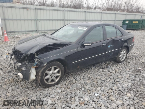 2003 Mercedes-Benz C 240 with VIN WDBRF61J03A443486, listed as a Copart auction lot 43896805 with 62,931 mi miles and Salvage Title. Bid and sale history available at carsss.com. Image 1.