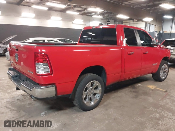2020 Ram 1500 Big Horn with VIN 1C6SRFBT3LN222815, listed as a IAAI auction lot 41843105 with 45,276 mi miles. Bid and sale history available at carsss.com. Image 4.