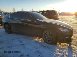 2020 Infiniti Q50 Red Sport 400 with VIN JN1FV7AR3LM660387, listed as a Copart auction lot 87592075 with 34,278 mi miles and Salvage Title. Bid and sale history available at carsss.com. Image 4.