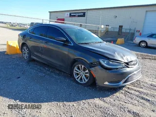 2015 Chrysler 200 Limited with VIN 1C3CCCABXFN653344, listed as a IAAI auction lot 41806428 with 198,835 mi miles. Bid and sale history available at carsss.com. Image 1.