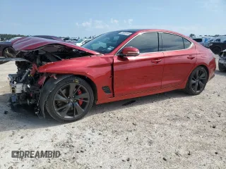2022 Genesis G70 3.3T with VIN KMTG54TE2NU100889, listed as a Copart auction lot 55805165 with 30,770 mi miles and Salvage title. Bid and sale history available at DreamBid. Image 1.