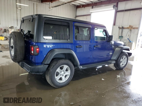 2018 Jeep Wrangler Unlimited Sport S with VIN 1C4HJXDN9JW187039, listed as a Copart auction lot 64260015 with 40,361 mi miles and Salvage title. Bid and sale history available at DreamBid. Image 3.