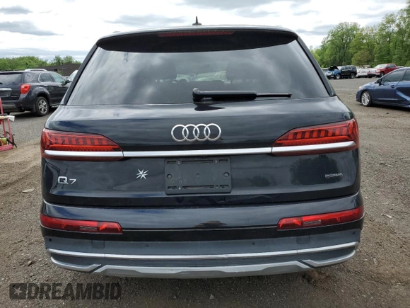 2021 Audi Q7 Premium Plus with VIN WA1LXAF76MD038019, listed as a Copart auction lot 57455365 with 30,848 mi miles and Salvage title. Bid and sale history available at DreamBid. Image 6.