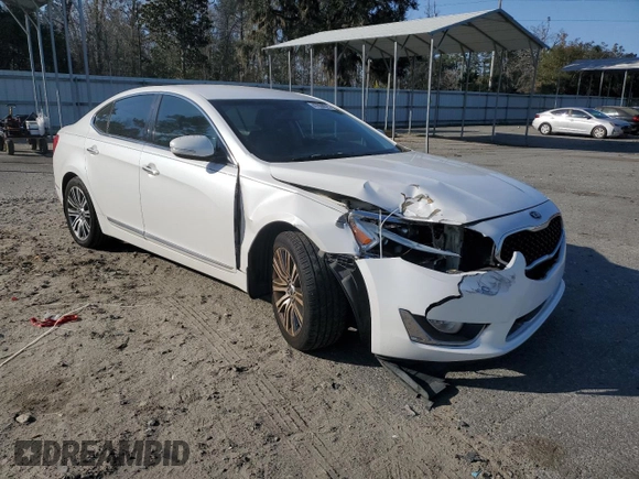 2014 Kia Cadenza Premium with VIN KNALN4D74E5138578, listed as a Copart auction lot 47606025 with 141,668 mi miles and Salvage Title. Bid and sale history available at DreamBid. Image 4.