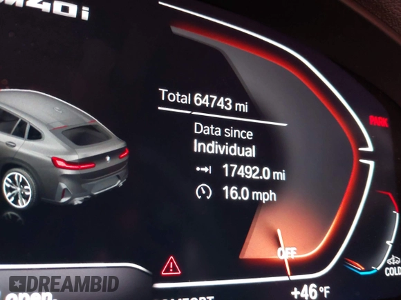 2022 BMW X4 M40i with VIN 5UX43DT04N9K92572, listed as a IAAI auction lot 41985086 with 64,743 mi miles and . Bid and sale history available at DreamBid. Image 7.