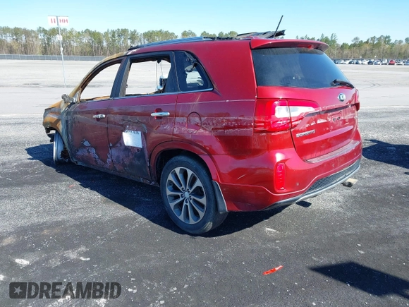 2015 Kia Sorento SX with VIN 5XYKWDA74FG609055, listed as a IAAI auction lot 40937636 with 109,158 mi miles. Bid and sale history available at carsss.com. Image 3.