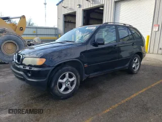 2001 BMW X5 3.0i with VIN WBAFA53591LM82573, listed as a Copart auction lot 88880495 with 221,980 mi miles and Salvage Title. Bid and sale history available at carsss.com. Image 1.