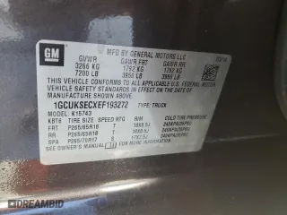 2014 Chevrolet Silverado 1500 LTZ with VIN 1GCUKSECXEF193272, listed as a Copart auction lot 82775984 with 154,131 mi miles and Salvage Title. Bid and sale history available at carsss.com. Image 12.