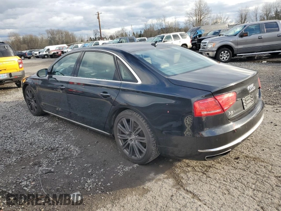 2014 Audi A8 4.0T with VIN WAUR2AFD5EN007518, listed as a Copart auction lot 44523935 with 108,277 mi miles and Salvage title. Bid and sale history available at DreamBid. Image 2.