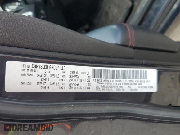 2013 Dodge Durango SXT with VIN 1C4RDJAG2DC679979, listed as a Copart auction lot 64377695 with 209,671 mi miles and Clean title. Bid and sale history available at DreamBid. Image 13.