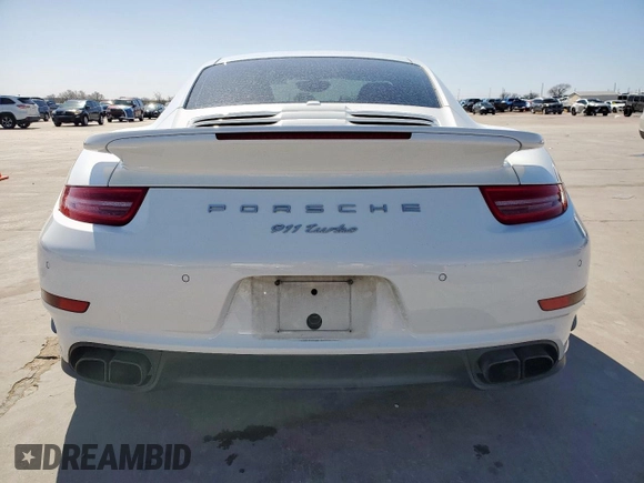 2014 Porsche 911 Turbo S with VIN WP0AD2A90ES167827, listed as a Copart auction lot 47832645 with 15,491 mi miles and Non Repairable. Bid and sale history available at DreamBid. Image 6.