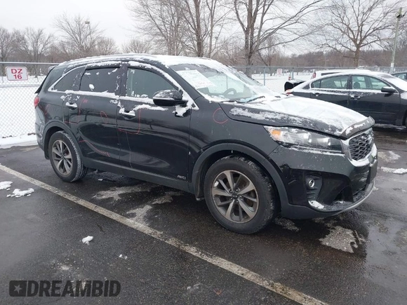 2019 Kia Sorento EX with VIN 5XYPHDA57KG452677, listed as a IAAI auction lot 41362615 with 100,580 mi miles and . Bid and sale history available at DreamBid. Image 1.
