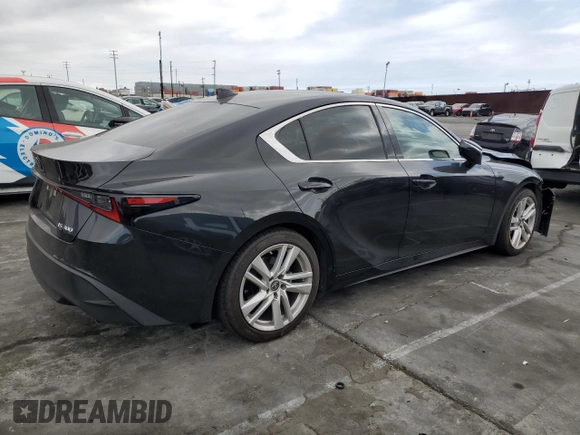 2021 Lexus IS 300 with VIN JTHCA1D28M5117103, listed as a Copart auction lot 53957595 with 39,680 mi miles and Salvage title. Bid and sale history available at DreamBid. Image 3.