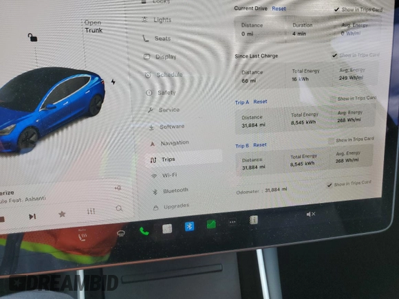2020 Tesla Model 3 Long Range with VIN 5YJ3E1EB0LF664562, listed as a Copart auction lot 50484355 with 31,884 mi miles and Salvage Title. Bid and sale history available at carsss.com. Image 9.