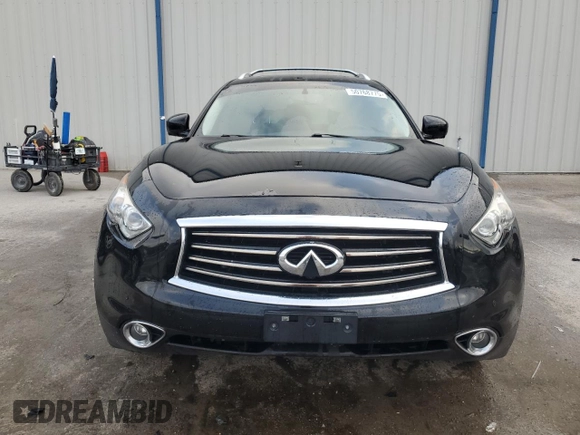 2014 Infiniti QX70 with VIN JN8CS1MU9EM450664, listed as a Copart auction lot 50768775 with 121,566 mi miles and Salvage Title. Bid and sale history available at DreamBid. Image 5.