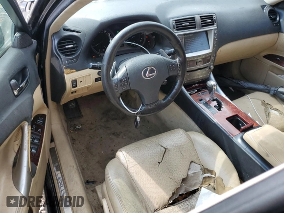 2006 Lexus IS 350 with VIN JTHBE262X62002770, listed as a Copart auction lot 50224325 with 270,328 mi miles and Salvage Title. Bid and sale history available at DreamBid. Image 8.