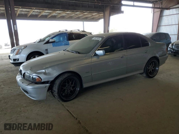 2001 BMW 5 Series 525iA with VIN WBADT43451GF55680, listed as a Copart auction lot 48023455 with 164,187 mi miles and Salvage Title. Bid and sale history available at carsss.com. Image 1.