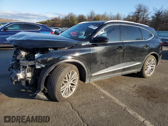 2023 Acura MDX w/Advance Package with VIN 5J8YE1H89PL017541, listed as a Copart auction lot 86187654 with 0 mi miles and Salvage Title. Bid and sale history available at carsss.com. Image 1.