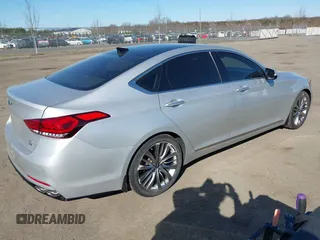 2018 Genesis G80 Ultimate with VIN KMHGN4JF4JU249515, listed as a IAAI auction lot 41806391 with 44,462 mi miles and . Bid and sale history available at carsss.com. Image 4.