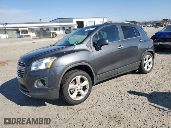 2016 Chevrolet Trax LTZ with VIN 3GNCJRSB2GL257355, listed as a Copart auction lot 89156525 with 81,010 mi miles and Salvage Title. Bid and sale history available at carsss.com. Image 1.