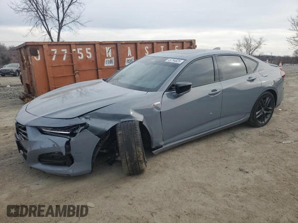 2025 Acura TLX w/A-Spec Package with VIN 19UUB6F56SA000665, listed as a Copart auction lot 45794825 with 2,885 mi miles and Salvage Title. Bid and sale history available at DreamBid. Image 1.