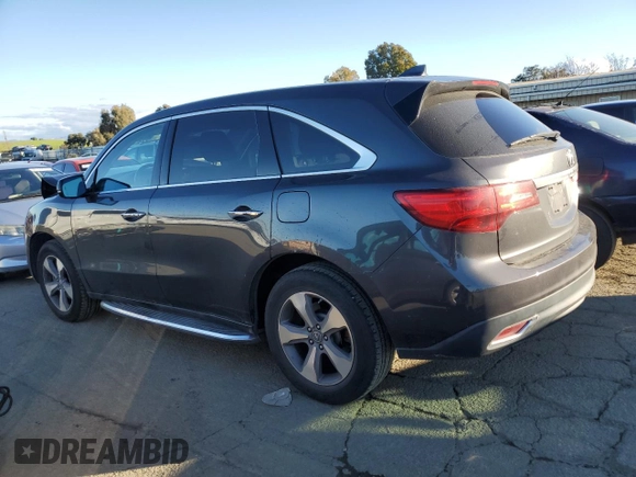 2015 Acura MDX with VIN 5FRYD4H26FB009928, listed as a Copart auction lot 44172375 with 123,644 mi miles and Salvage title. Bid and sale history available at DreamBid. Image 2.