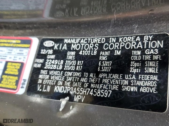 2017 Kia Soul + with VIN KNDJP3A55H7458597, listed as a Copart auction lot 54013265 with 73,501 mi miles and Clean Title. Bid and sale history available at carsss.com. Image 13.