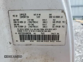1997 Dodge 2500 with VIN 3B7KF23D3VG805768, listed as a Copart auction lot 59926665 with Not provided miles and Salvage title. Bid and sale history available at DreamBid. Image 12.