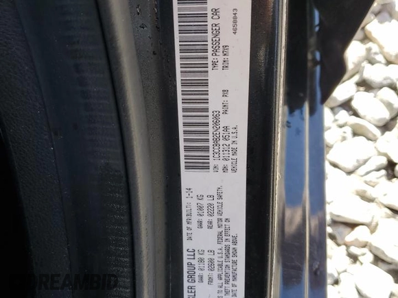 2014 Chrysler 200 LX with VIN 1C3CCBAB2EN206063, listed as a Copart auction lot 43357875 with 139,951 mi miles and Salvage Title. Bid and sale history available at DreamBid. Image 14.