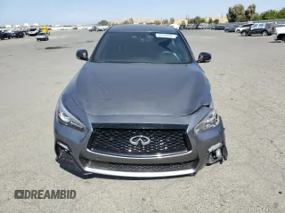 2022 Infiniti Q50 Red Sport 400 with VIN JN1FV7DP6NM370089, listed as a Copart auction lot 59700995 with 24,278 mi miles and Salvage title. Bid and sale history available at DreamBid. Image 5.