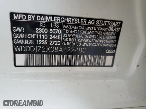 2008 Mercedes-Benz CLS 550 z VIN WDDDJ72X08A122483, wystawiony jako Copart lot #47676375 z przebiegiem 34 818 mil mil oraz Szkoda całkowita • Salvage title. Historia ofert i sprzedaży dostępna na DreamBid. Obrazek 14.