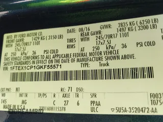 2016 Ford F-150 XL with VIN 1FTEX1CP1GKF55571, listed as a IAAI auction lot 41869409 with 111,331 mi miles and . Bid and sale history available at carsss.com. Image 9.