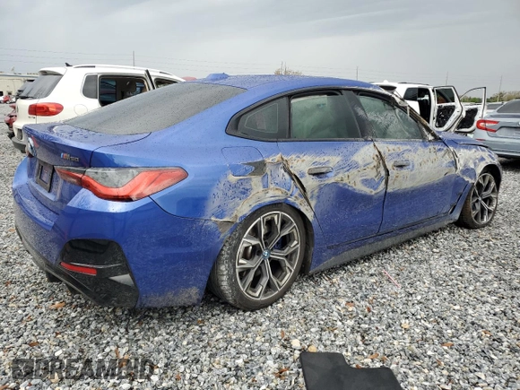 2024 BMW i4 M50 z VIN WBY33AW00RFS45178, wystawiony jako Copart lot #46379085 z przebiegiem Nie podano mil oraz Nie do naprawy • Non repairable. Historia ofert i sprzedaży dostępna na DreamBid. Obrazek 3.