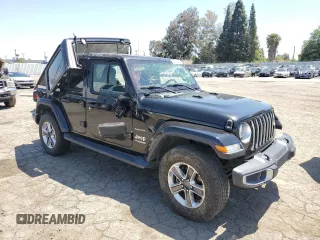 2020 Jeep Wrangler Unlimited Sahara z VIN 1C4HJXEN2LW213644, wystawiony jako Copart lot #54935355 z przebiegiem 76 268 mil mil oraz Szkoda całkowita • Salvage title. Historia ofert i sprzedaży dostępna na DreamBid. Obrazek 4.