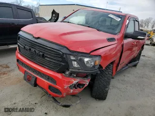 2021 Ram 1500 Big Horn with VIN 1C6SRFBT5MN723688, listed as a Copart auction lot 47122955 with 97,073 mi miles and Salvage Title. Bid and sale history available at carsss.com. Image 1.