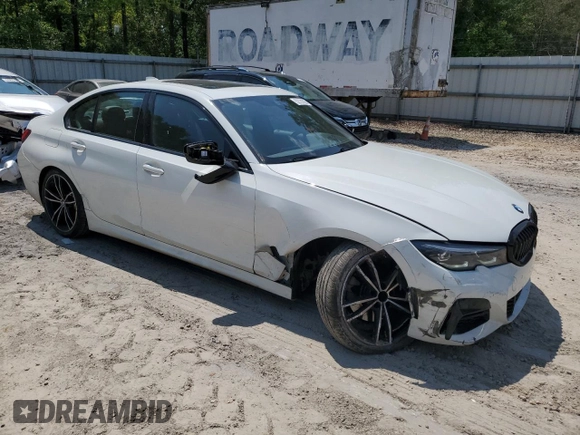 2022 BMW 3 Series 330i with VIN 3MW5R1J06N8C31334, listed as a Copart auction lot 52724395 with 36,445 mi miles and Salvage Title. Bid and sale history available at carsss.com. Image 4.