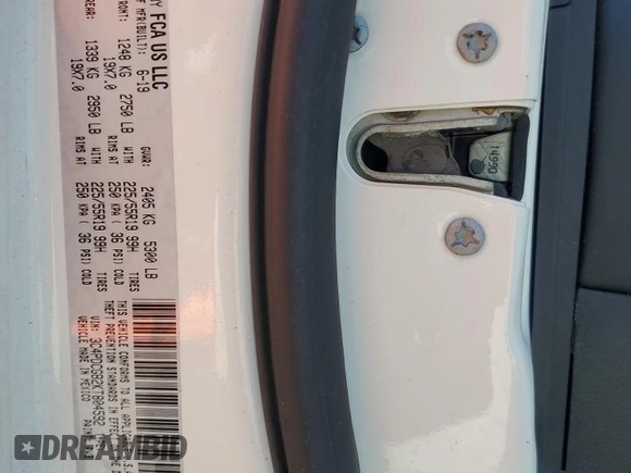 2019 Dodge Journey Crossroad with VIN 3C4PDCGB2KT804592, listed as a Copart auction lot 43361505 with 71,986 mi miles and Non Repairable. Bid and sale history available at DreamBid. Image 14.
