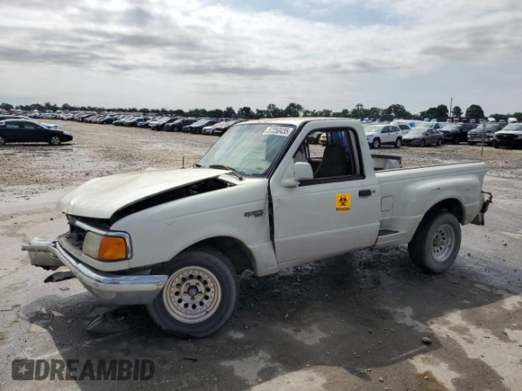 1997 Ford Ranger XLT with VIN 1FTCR10A8VPB29636, listed as a Copart auction lot 57250435 with 215,537 mi miles and Salvage title. Bid and sale history available at DreamBid. Image 1.