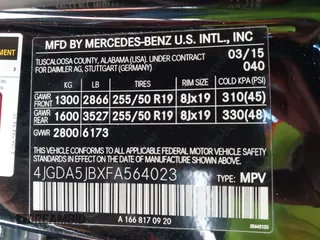2015 Mercedes-Benz M 350 z VIN 4JGDA5JBXFA564023, wystawiony jako IAAI lot #42317145 z przebiegiem 83 010 mil mil oraz . Historia ofert i sprzedaży dostępna na DreamBid. Obrazek 9.