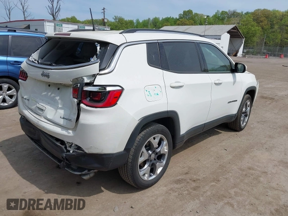 2021 Jeep Compass Limited with VIN 3C4NJDCB5MT588915, listed as a IAAI auction lot 42112656 with 70,543 mi miles and . Bid and sale history available at DreamBid. Image 4.