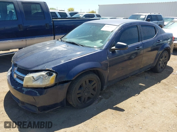 2014 Dodge Avenger SE with VIN 1C3CDZAB2EN129927, listed as a IAAI auction lot 42087663 with 197,339 mi miles. Bid and sale history available at carsss.com. Image 2.
