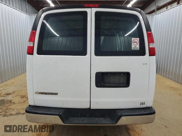 2020 Chevrolet Express Cargo with VIN 1GCWGAFG8L1203183, listed as a Copart auction lot 46116005 with 65,023 mi miles and Salvage title. Bid and sale history available at DreamBid. Image 6.