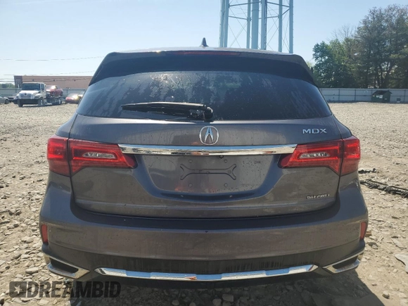 2017 Acura MDX Technology with VIN 5FRYD4H59HB012299, listed as a Copart auction lot 61800815 with 107,043 mi miles and Salvage title. Bid and sale history available at DreamBid. Image 6.
