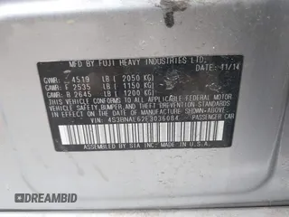 2015 Subaru Legacy 2.5i Limited with VIN 4S3BNAL62F3036084, listed as a IAAI auction lot 41982438 with 79,041 mi miles. Bid and sale history available at carsss.com. Image 9.