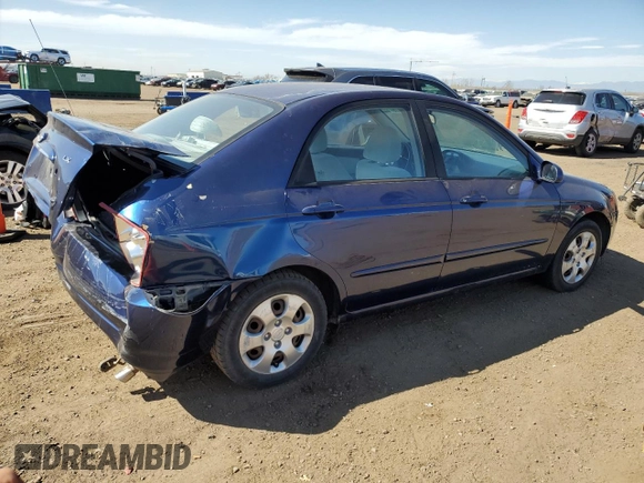 2006 Kia Spectra EX with VIN KNAFE121965253446, listed as a Copart auction lot 53084675 with 195,488 mi miles and Salvage Title. Bid and sale history available at DreamBid. Image 3.
